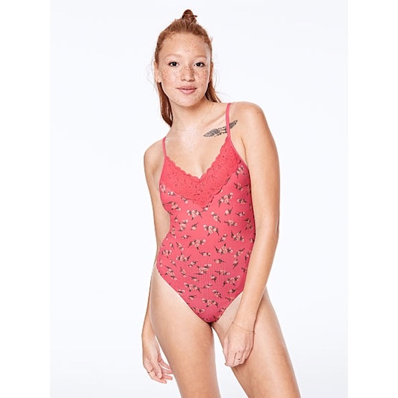 VS PINK Floral Cami Bodysuit - Picture 4 of 7